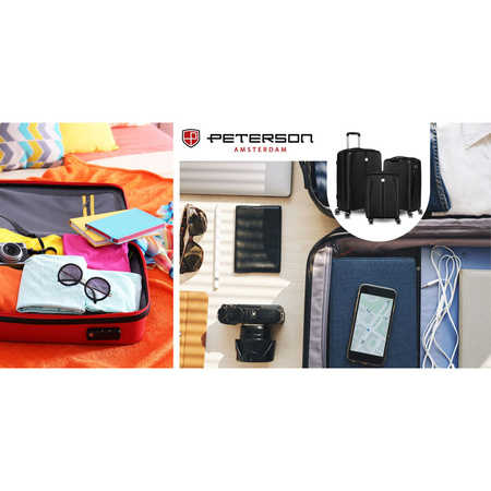 Peterson Koffer-Set aus ABS-Kunststoff in Schwarz