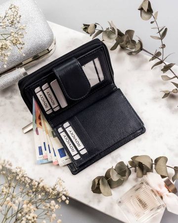 Damen Geldbörse aus Leder mit RFID Protect – Rovicky