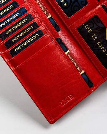 Elegante, große Damen Geldbörse aus echtem Leder – Peterson