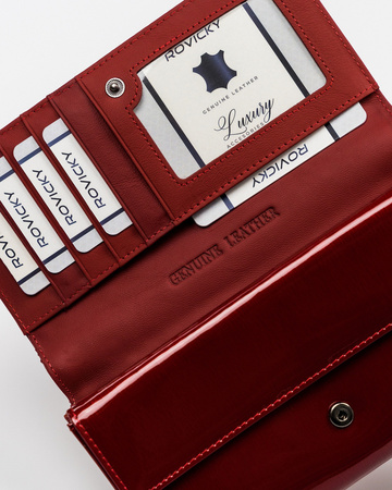 Lackierte Damen Geldbörse aus Leder mit großem Scheinfach – Cavaldi