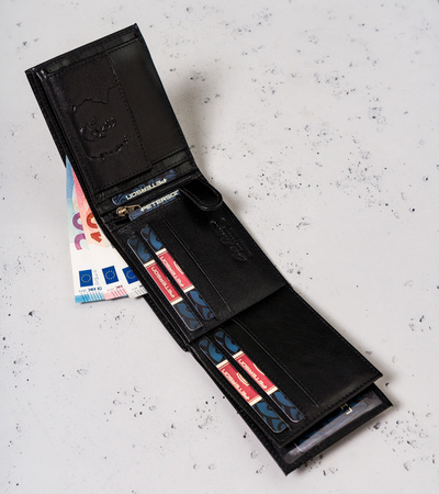 Herren Geldbörse horizontal mit Zierprägung – Peterson