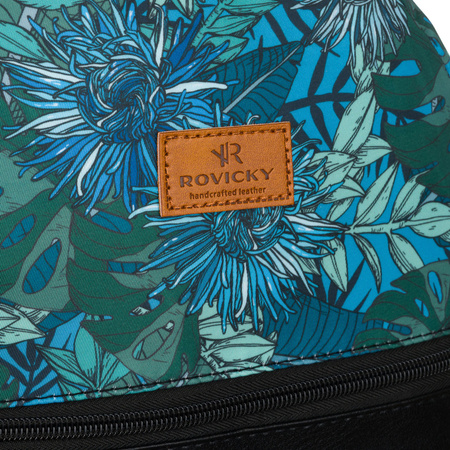 Damen Rucksack in Grün-Blau mit Außentasche – Rovicky