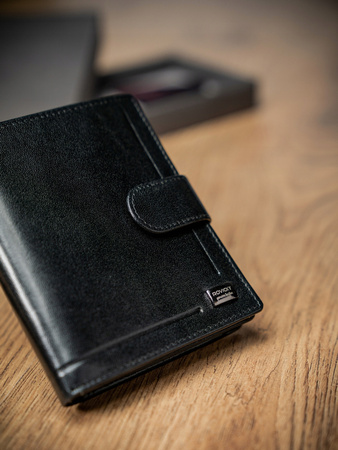 Eleganter Herren Geldbörse im Hochformat aus Echtleder – Rovicky