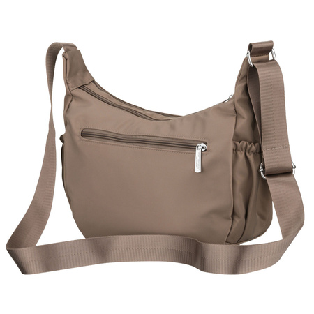 Dunkelbeige Damen-Handtasche aus Polyester mit Reißverschluss - Peterson