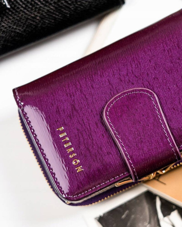 Damen-Geldbörse aus Leder mit Druckknopf – Peterson