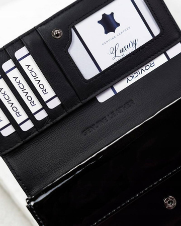 Geräumige, große Damen Geldbörse aus echtem Leder mit Druckknopf – 4U Cavaldi