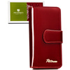 Lackierte, vertikale Damen Geldbörse aus Leder in Rot – Peterson