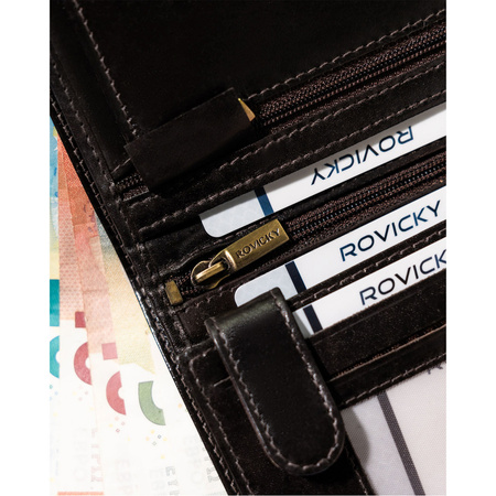 Minimalistische Herren Geldbörse aus Leder mit Münzfach – Rovicky