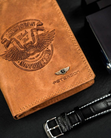 Herren Geldbörse ohne Verschluss aus Nubukleder – Peterson