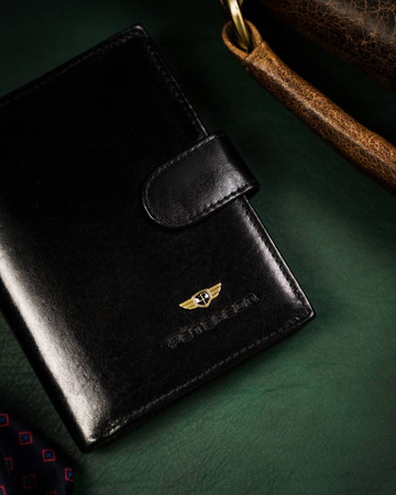 Herren-Geldbörse aus Leder mit Druckknopfverschluss – Peterson