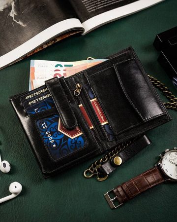 Herren Geldbörse aus Leder mit Kette – Peterson
