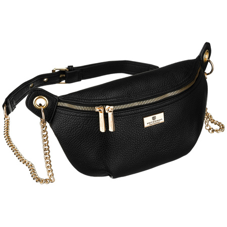 Damen-Gürteltasche aus Öko-Leder in Schwarz, ein Hauptfach – Peterson