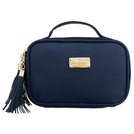 Granatrote Kosmetiktasche aus synthetischem Stoff mit vier Fächern, einteilig - Peterson