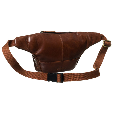 Braune Herren-Bauchtasche aus Leder mit Taschen und Schlüssel-Etui – Peterson