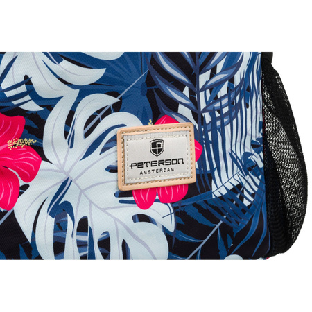 Turnbeutel aus Polyester mit modischem Pflanzenmuster – Peterson