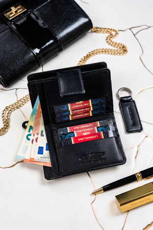 Geschenkset: Damen Geldbörse aus Leder und Schlüsselanhänger – Peterson