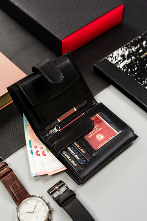 Kleine Herren Geldbörse aus Leder mit Druckknopf – Peterson