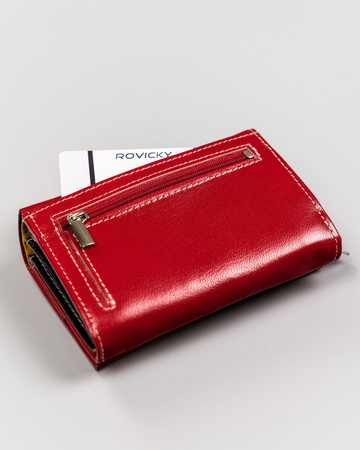 Damen Geldbörse aus Leder mit Druckverschluss – Rovicky