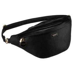 Klassische schwarze Damen Gürteltasche für Hüfte, Schulter oder Crossbody aus Öko-Leder – Peterson