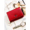 Rote Damen Geldbörse aus Leder mit Druckknopf – Rovicky