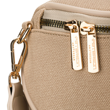 Beige Damen-Gürteltasche mit Reißverschluss und verstellbarem Riemen – Peterson