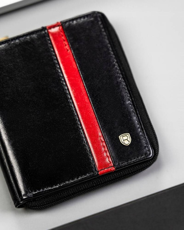 Kleine Herren Geldbörse aus Leder mit Reißverschluss – Rovicky