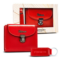 Geschenkset: Damen Geldbörse und Schlüsselanhänger aus Leder – Peterson