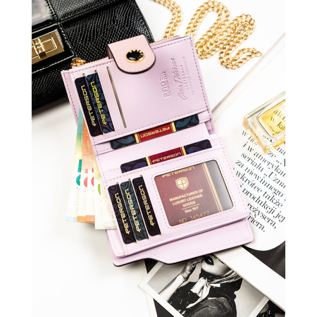 Rosa Damen-Geldbörse aus Öko-Leder mit RFID-System - Peterson