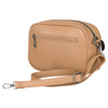 Beige Damen City-Umhängetasche aus Öko-Leder mit zwei Schulterriemen im Crossbody-Stil – Peterson