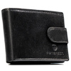 Schwarze Herren-Geldbörse aus Leder mit Druckknopfverschluss und RFID-System – Peterson