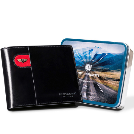 Große Herren Geldbörse aus echtem Leder ohne Verschluss – Peterson