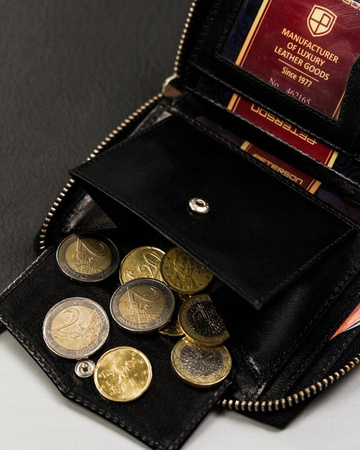 Große Herren Geldbörse mit Reißverschluss aus Leder – Peterson