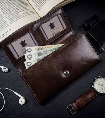 Damen geldbörse aus Leder für Karten mit RFID-Schutz – Rovicky