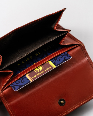 Mittlere Damen Geldbörse aus Leder mit Druckknopf – Peterson