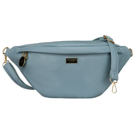 Modische sportliche blaue Damen Gürteltasche für Hüfte, Schulter oder Crossbody aus Öko-Leder – Peterson