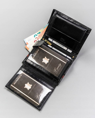 Große Herren Geldbörse aus Leder mit RFID-System – Rovicky