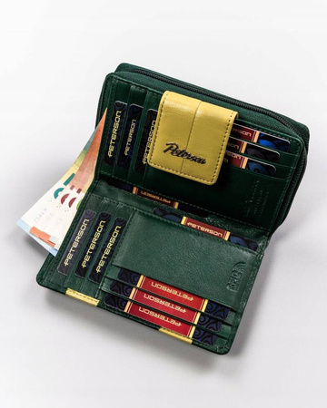 Damen Geldbörse aus Leder mit Druckknopf – Peterson