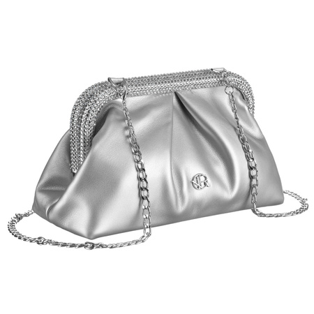Elegante, silberne Damen Handtasche aus Öko-Leder – Rovicky