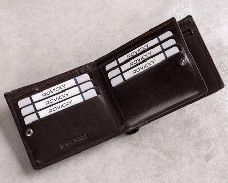 Klassische elegante Herren Geldbörse aus Echtleder – Rovicky