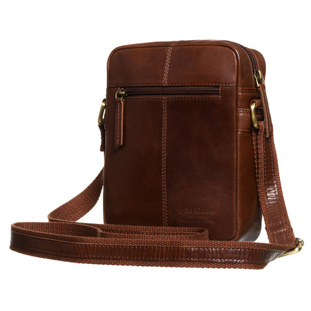 Elegante Herren-Umhängetasche aus Naturleder in Braun - Peterson