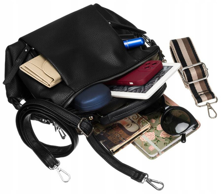 Damen Umhängetasche aus Öko-Leder mit abnehmbaren Gurten – Flora&Co