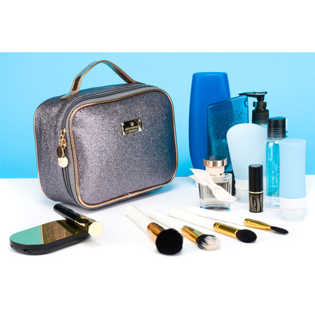 Elegante Glitzer-Kosmetiktasche mit Organizer – Peterson