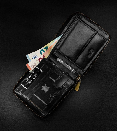 Große Herren Geldbörse aus Leder mit Reißverschluss – Always Wild