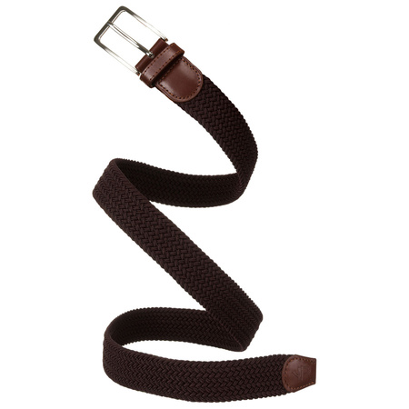 Brauner Textilgürtel aus Synthetikmaterial und Öko-Leder – Rovicky