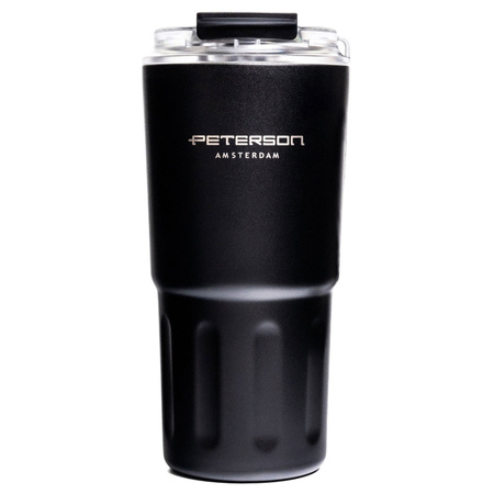 Thermobecher aus Edelstahl in Schwarz – Peterson