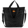 Damen-Shopper aus Polyester in Schwarz mit Wellenmuster – Rovicky
