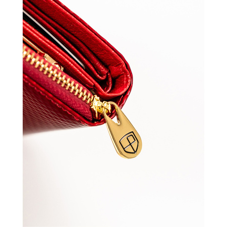 Damen Geldbörse aus Leder mit Druckknopf und RFID – Peterson