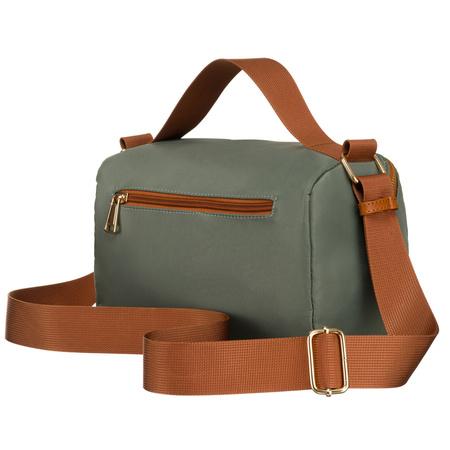 Grün-braune Damen Umhängetasche aus Nylon und Öko-Leder – Peterson