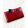 Rote Damen-Geldbörse aus Naturleder, mit Druckknopfverschluss – Peterson
