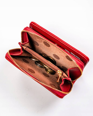 Kleine Damen-Geldbörse in Rot mit goldenen Beschlägen - Rovicky